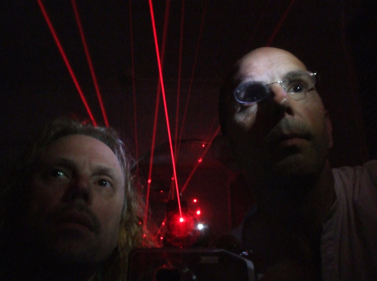Aidan and Dave setting up lasers