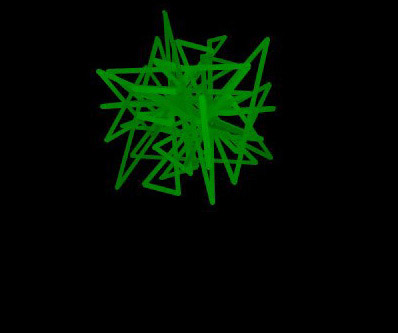 magic cube lines, green on black